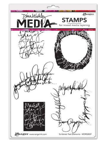 DW Scribbled Text Elements Cling Stamps