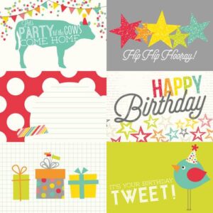 Let's Party - 4x6 Horizontal Journaling Card Elements Paper